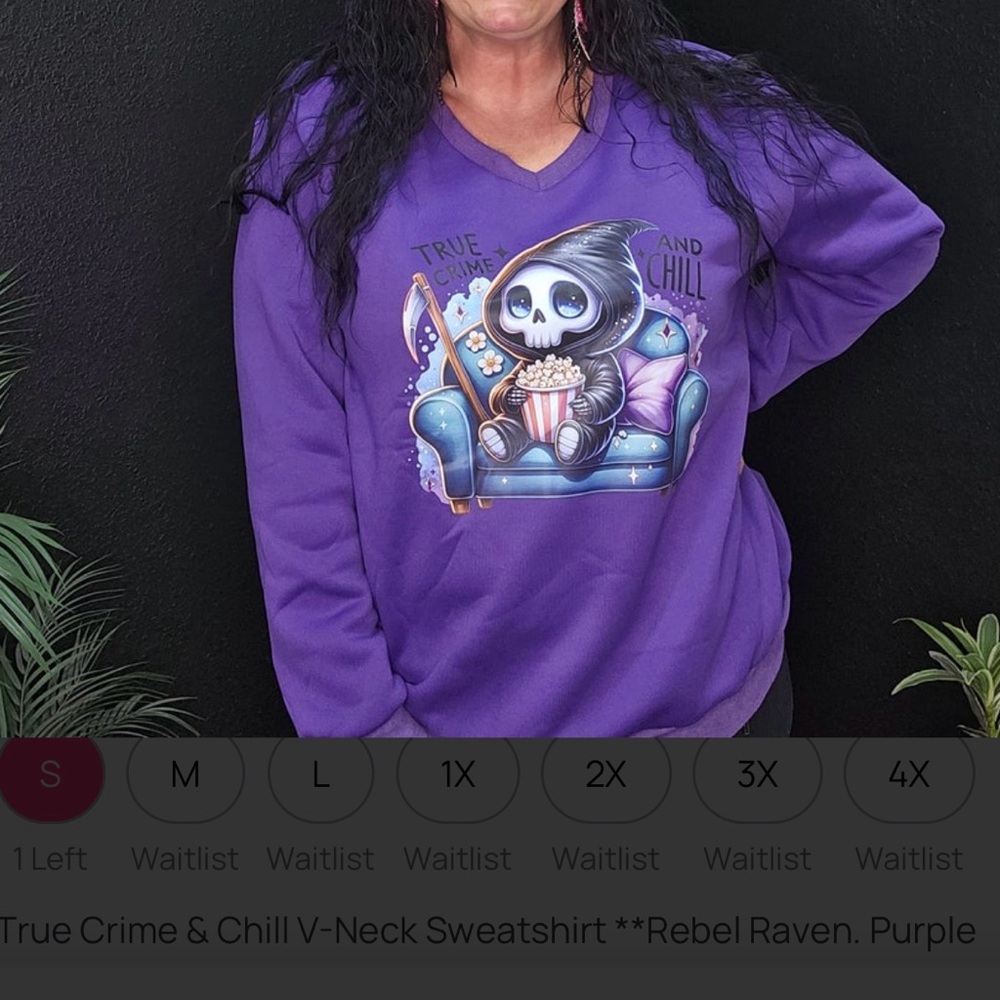 Purple V-Neck Sweatshirt